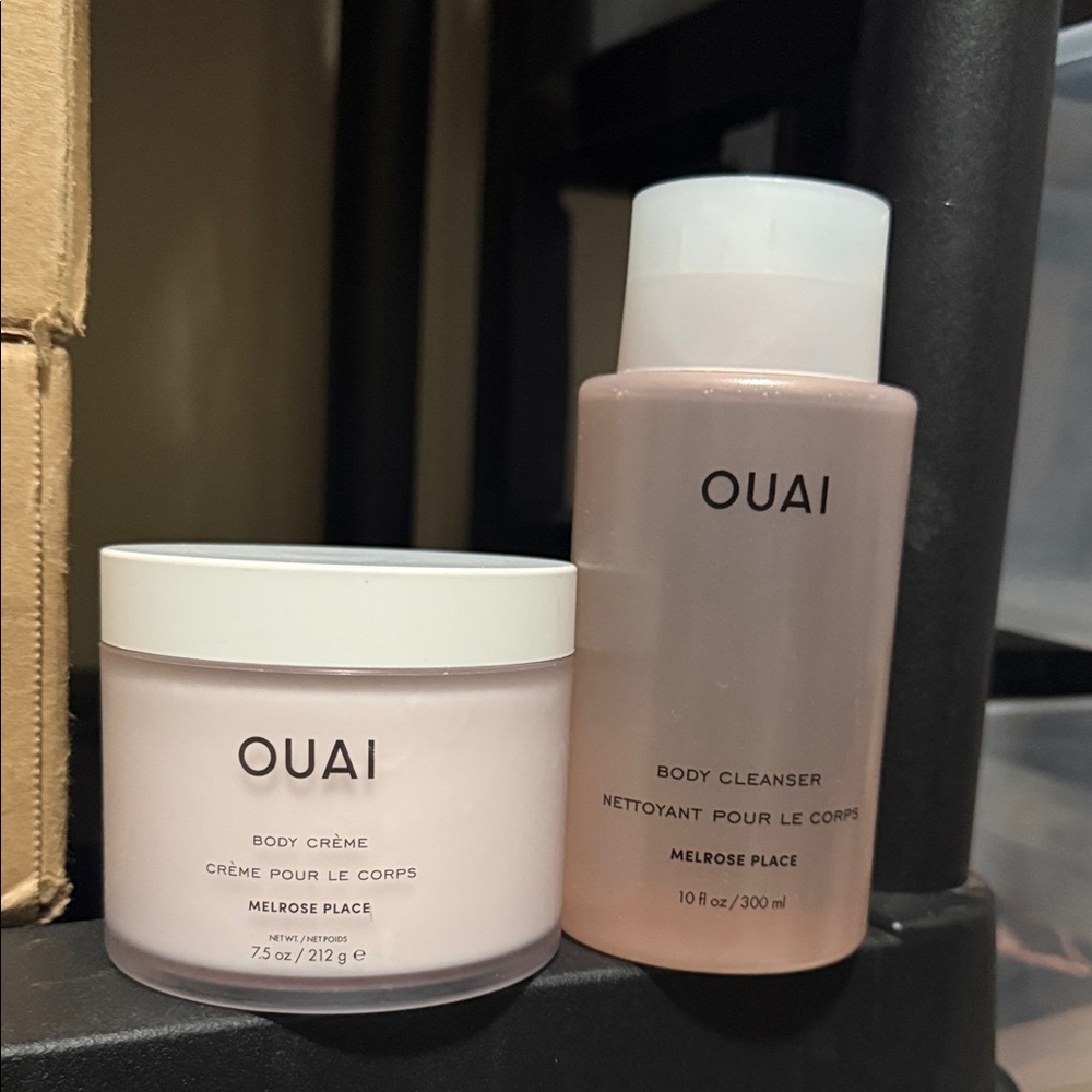 OUAI Pink Body Crème and Cleanser Melrise Place Duo